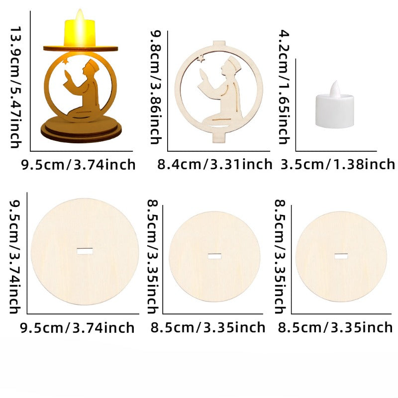 Wholesale of Wooden Three-dimensional Ornaments for Lent Candle Holders